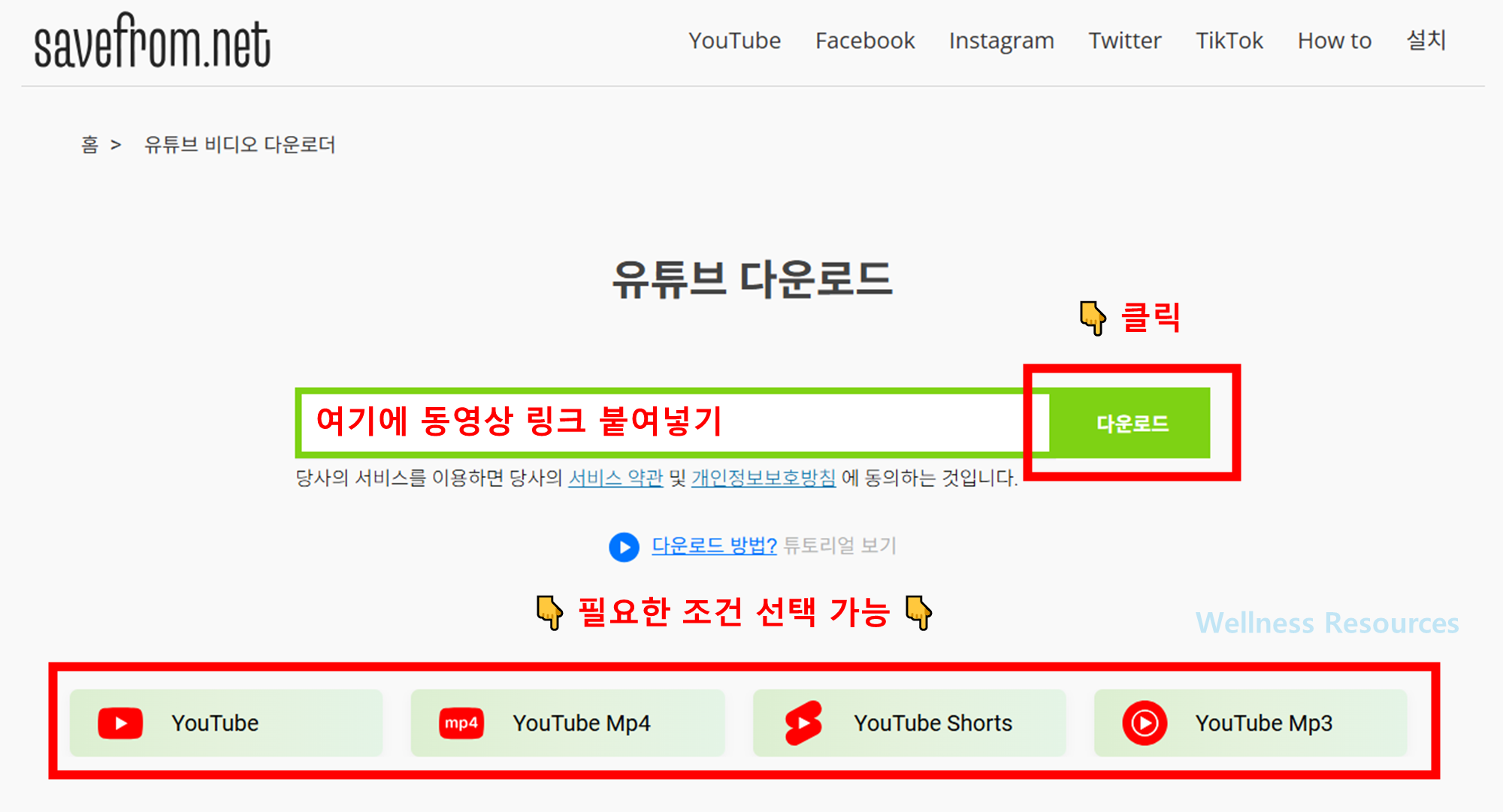 유튜브 동영상 다운로드 사이트 (+ 인스타그램 페이스북 트위터 틱톡) - savefrom.net 3 savefrom.net