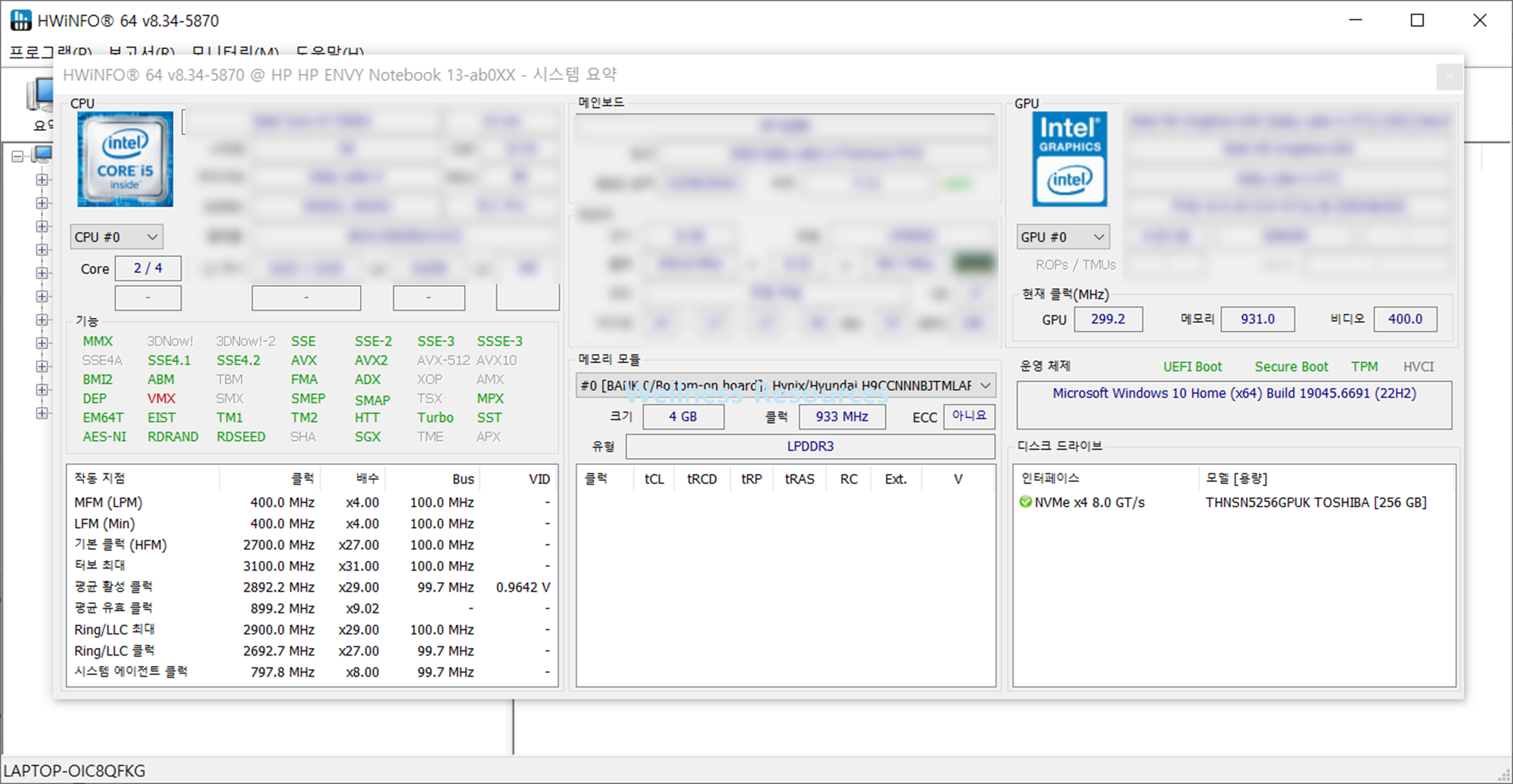 HWiNFO
하드웨어인포
