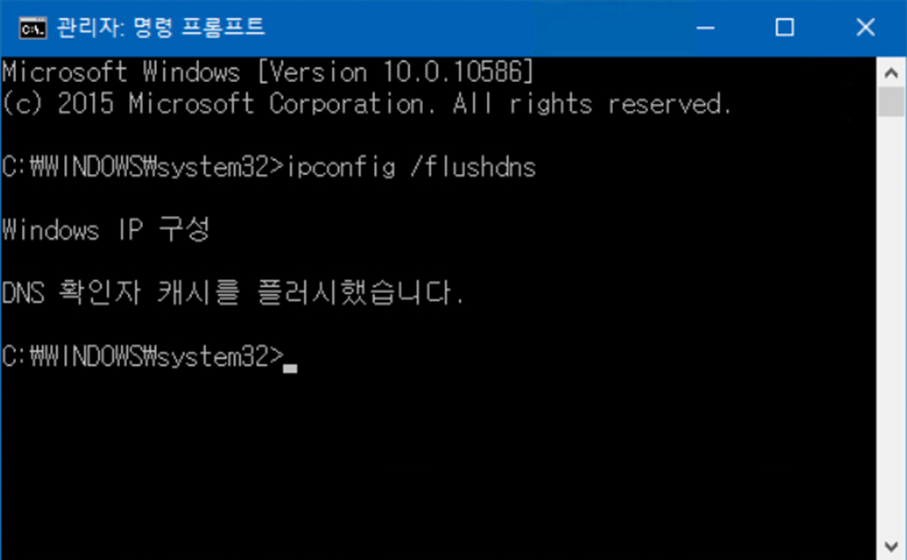 DNS 캐시 삭제