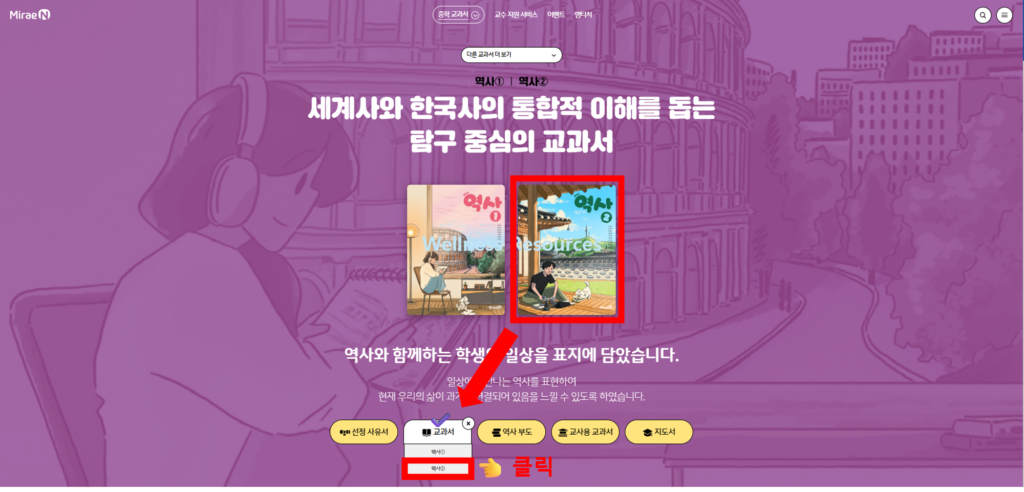 미래엔 역사 1, 2 교과서 PDF: 홈페이지 URL 바로가기 5 미래엔 역사2